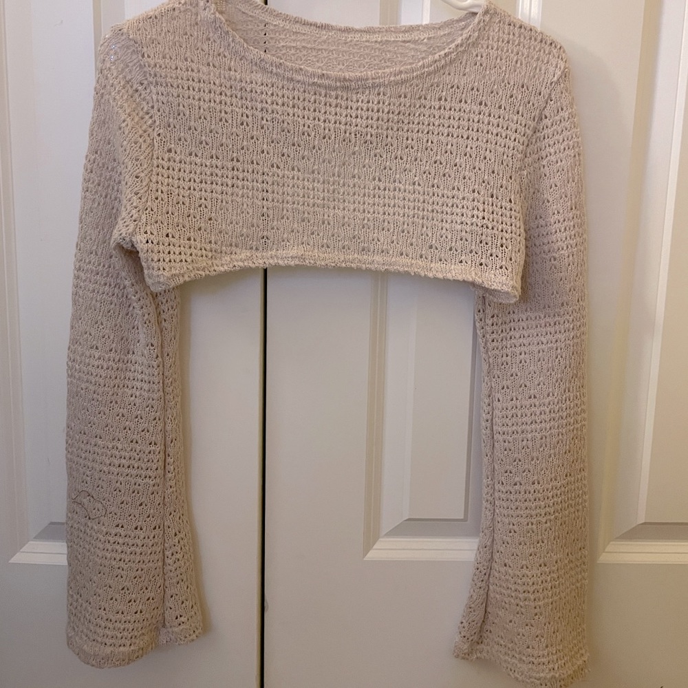 fairycore crochet cut-off sweater
